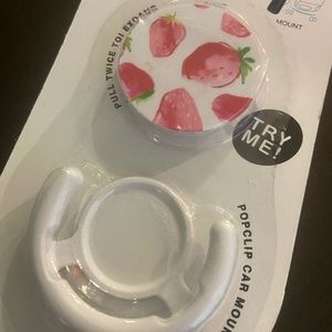 Strawberry collapsible grip & stand for phone